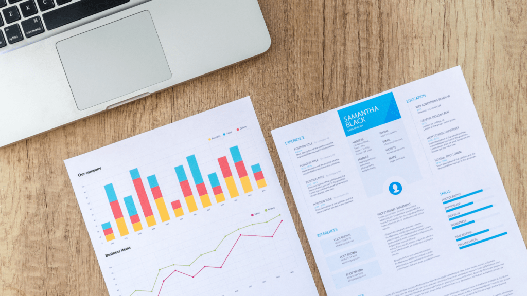 data graphs on a piece of paper