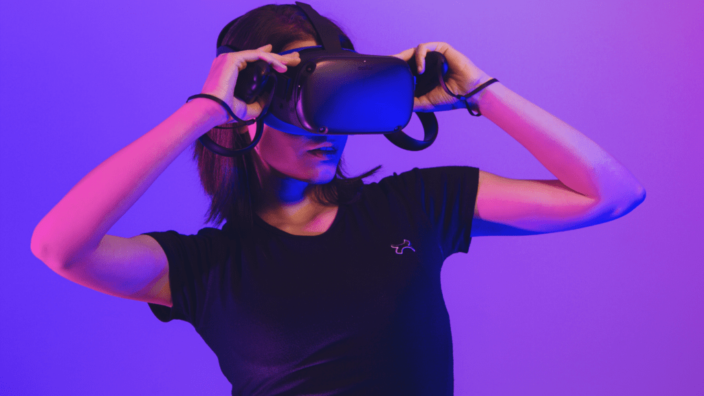 a person wearing vr headset