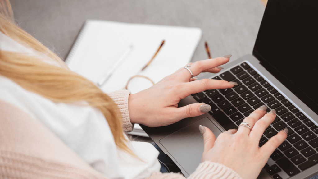 a person working on laptop