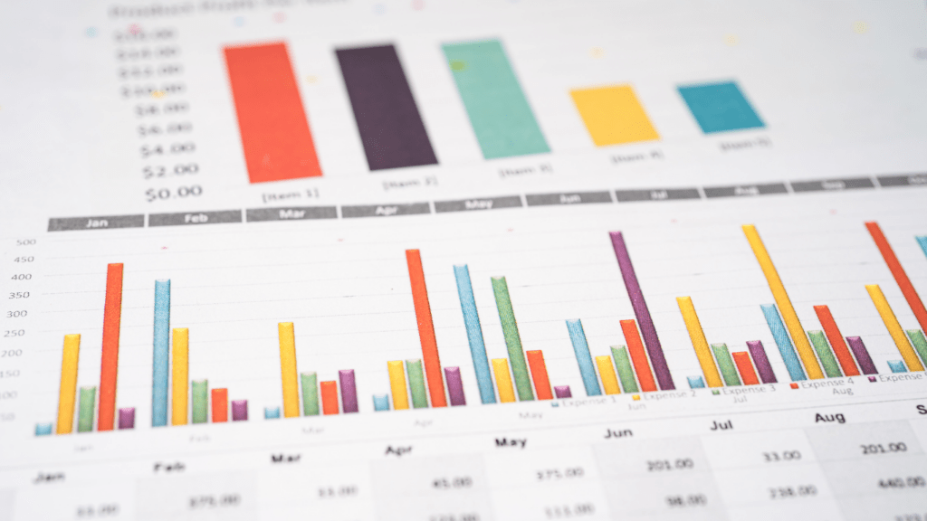 data graphs on a piece of paper